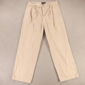 Chaps Pants Mens 36‎ Beige 100% Cotton Twill Egypt Chinos Khakis Casual36x32